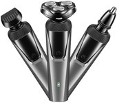 Mens Electric Shavers Razor, Beard Trimmer, 3 in 1 Mens Electric Shavers, Rotary Facail Head Shaver for Men with Sideburn Trimmer Nose Trimmer, Waterproof Dry and Wet Rotary Shavers,