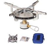 Outdoor camping gas stove, portable kitchen with warning bag, lightweight stove head for hiking, mountaineering, and fishing