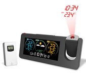 Reloj Electrónico de Proyección Calendario Perpetuo Estación Meteorológica Previsión del Tiempo Temperatura Humedad Pantalla a Color Despertador Digital