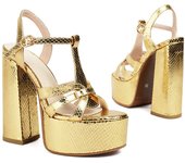 High heeled waterproof platform sandals 2025 new round toe slim strap thick heel high-heeled women's shoes