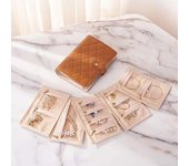 Transparent Book with Zipper Clear Pockets Jewelry Packaging Box PU Leather Veet Storage Bag