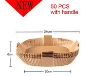 New Air Fryer Disposable Baking Paper Liner Form Tray With Handle 20cm Kitchen Square Grill Parchment Paper Airfryer Accessories