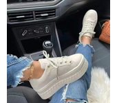Women Leather Platform Shoes Fashion Solid Color Chunky Heel Sneakers Casual Flat Sports Shoes Designer Shoes Zapatillas Mujer