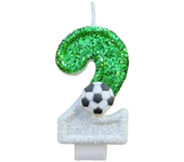 Football Children's Birthday Candles Number 0-9 Green Sparkles Birthday Creative Soccer Candle for Boy Party Cake Top Decoration