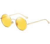 Nuevas gafas de sol polarizadas para hombre, gafas de sol de conducción con montura redonda pequeña de metal estilo punk retro para mujer