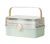 Cosmetics Storage Box Bigcapacity Plastic Desktop Storage Box Dustproof Lipstick Extra Storage Box with Lid,Light Green