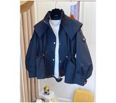 Casual long sleeved jacket with party design slit waist, retro top short and comfortable, suitable for women's fashion