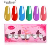 Clou Beaute 8ml Gift Set Kit UV LED Gel Varnish Soak Off Nail Art Gel Nail Polish Pure Nail Color Base Coat No Wipe Top Coat