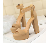 Nueva moda, Sandalias de tacón alto con plataforma para mujer, cómodas y sencillas, zapatos de tacón con punta abierta para fiesta y boda, zapatos adelgazantes con hebilla