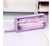 PVC Transparent Pencil Case Standing Dirt Resistant Large Capacity Pencil Bag Multi-functional Korean Style Zipper Pencil Case