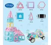 103PCS Magnetic Tiles Building Blocks Set Macaron Color Montessori Magnetic Construction Educational Toys Kids Christmas Gifts