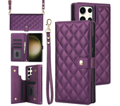 Cartera cruzada con tarjetero, funda de teléfono para Samsung Galaxy S23, S21 FE, S24, S22 Ultra Plus, A14, A54, A15, A55, funda