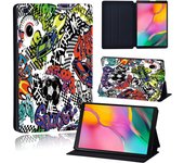 For Samsung Galaxy Tab A8 10.5/A7 Lite 8.7/A7 10.4/A A6 10.1/A 8.0/10.1/10.5 Inch Graffiti Art Pattern Leather Tablet Stand Case
