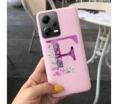 Fashion Rose Initial Letter Phone Case For Xiaomi Poco X5 5G PocoX5 Pro Soft Silicone TPU Back Cover For Poco X5 Pro X 5 X5Pro