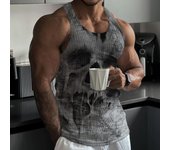 Four Seasons de punto Vertical Stripe Fitness Sports Chaleco ajustado Chaleco en forma de I para hombre
