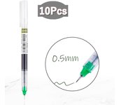 10 Colors Straight liquid Gel Pen Quick-drying Large-capacity Colorful Gel Pens 0.5mm Rollerball Pens School office Stationery