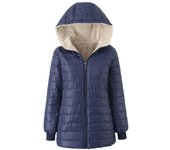 Autumn and Winter New Mid To Long Hooded Cotton Jacket, Women's Lamb Fleece Warm Cotton Jacket with Fleece Jacket Top