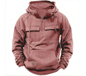 Half Zipper Men's Tactical Hoodies Solid Warm Fleece Military Sweatshirts Multi Pockets Male Hooded Jackets Thick Outdoor Polar