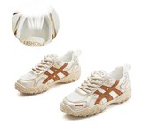 Cuero papá zapatos nueva plataforma retro estilo étnico Forrest Gump zapatos de las mujeres casual malla zapatillas