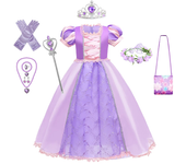Girl Rapunzel Princess Dress for Children Birthday Carnival Halloween Party Fancy Girls Clothes Cosplay Tangled Costume Set