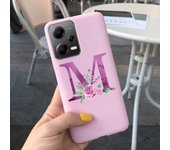 Fashion Rose Initial Letter Phone Case For Xiaomi Poco X5 5G PocoX5 Pro Soft Silicone TPU Back Cover For Poco X5 Pro X 5 X5Pro