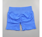 Pantalones cortos de impacto sin logotipo, pantalones cortos de Yoga de cintura baja acanalada, pantalones cortos sin costuras para entrenamiento, pantalones cortos de gimnasio, pantalones cortos para correr elásticos de altura