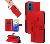 For Motorola moto g04 G20 G24 e30 e32 e32s e40 billetera de bolsillo de tarjeta de lujo con hermosa solapa estampada en la