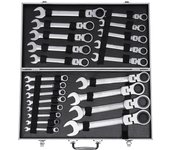 22Pcs 6-32mm Ratchet Spanner Combination Flexible Head Metric Sizes Wrench Sets