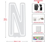 76cm Colorful Illuminated Alphabet Large Light Sign A -Z Alphabet Free Stand Up Neon BABY Party Light Sign,Dimmable and Clear Backer