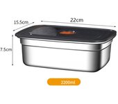 Stainless Steel Camping Lunch Box Leak-proof Microwave Suitable Bento Box Large Capacity Sealed Refrigerator Freezer Storage Box