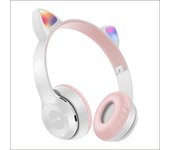 Wireless Headphone Cute Cat Ears Gaming Earphone With Flash Light Stereo Bass Bluetooth-Compatible Headset For Kids Girls