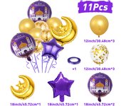 Stars Moon Confetti Balloon Bundle Eid Mubarak Ramadan Decoration 2025 Muslim Islamic Party Supplies Ramadan Kareem Foil Ballons