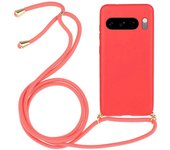 For Google Pixel 8 Pro Case Cell Phone Cover Wheat Straw+TPU Shell with Lanyard