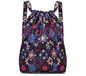 Mochila versátil de nailon con cordón para mujer, bolsa de deportes al aire libre, bolsa de cambio de gran capacidad, mochila de viaje ligera