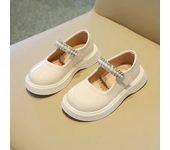 2024 Autumn New Children Leather Shoes for Girls Fashion Korean Style Soft Bottom Anti-slippery Versatile Princess Chic Shoes