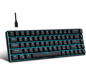 Teclado mecánico de 68 teclas ergonómicas RGB retroiluminado LED, interruptor azul intercambiable en caliente, teclado para juegos para PC, portátil y oficina