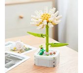 Sunflower Bouquet Building Kit DIY Eternal Orchid Flowers Block Toy Set Rose Potted Bricks Assembly Girl Adult Friend Gift