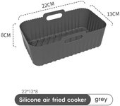24CM Silicone Air Fryers er Basket Square Reusable Pot Tray Heat Resistant Food  AirFryers Oven Accessories