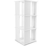 3 Tiers Rotating Bookshelf, Display Book Shelf 360° Revolving Bookcase Floor Standing Book Storage Organizer White