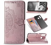 Embossed Mandala Flower Cell Phone Leather Wallet Case for Huawei P30 Lite New Edition/P30 Lite/nova 4e