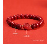 JD Natural Cinnabar Real Bead Bracelets Women Men Change Lucky Wealth Protection Hand String Pixiu Carved Vintage Bangles Gift