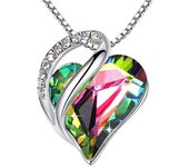 Heart-shaped purple crystal necklace pendant with zircon embellishment, perfect for women, Valentine's Day gifts