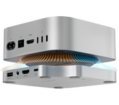 Minisopuru iExpandMate MINI4PRO Mac Mini M4 Dock with 4K@60 HDMI, 4TB M.2 NVMe SSD Enclosure, Mac Mini Hub & Stand for Mac mini M4 and M4 Pro 2024 (TF/SD Solt, 3* USB-A 2.0, Audio) | Silver
