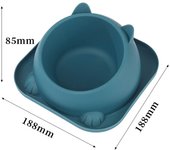 Stainless Steel Cat Bowl with Non-Slip Pad Anti-Spill Cat Feeder Anti Tipping Double Pet Food Dispenser Bowls Dogs Cats
