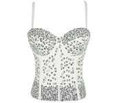 Women Tank Tops Sequined Rhie Pearl Wedding Push Up Bra Woman Clothes Camis Stage Ladies Crop Top Corset y2k Blusas