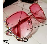Nuevas gafas de sol mujer protección UV protector solar cara redonda delgada Internet celebridad diamantes de imitación gafas de sol