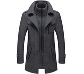 Men's cashmere windbreaker, wool blend new winter jacket, men's informal business windbreaker