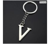DIY A-Z Letters key Chain Car Men Metal Keychain Ring Women Car Key Ring Simple Silver Color Letter Name Key chain Party Gift