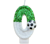 Football Children's Birthday Candles Number 0-9 Green Sparkles Birthday Creative Soccer Candle for Boy Party Cake Top Decoration