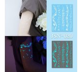 Blue Glow Henna Tattoo Sticker Glow in the Dark Lasting Luminous Temporary Tattoos Sweatproof Waterproof Fake Lace Tattoos Girls